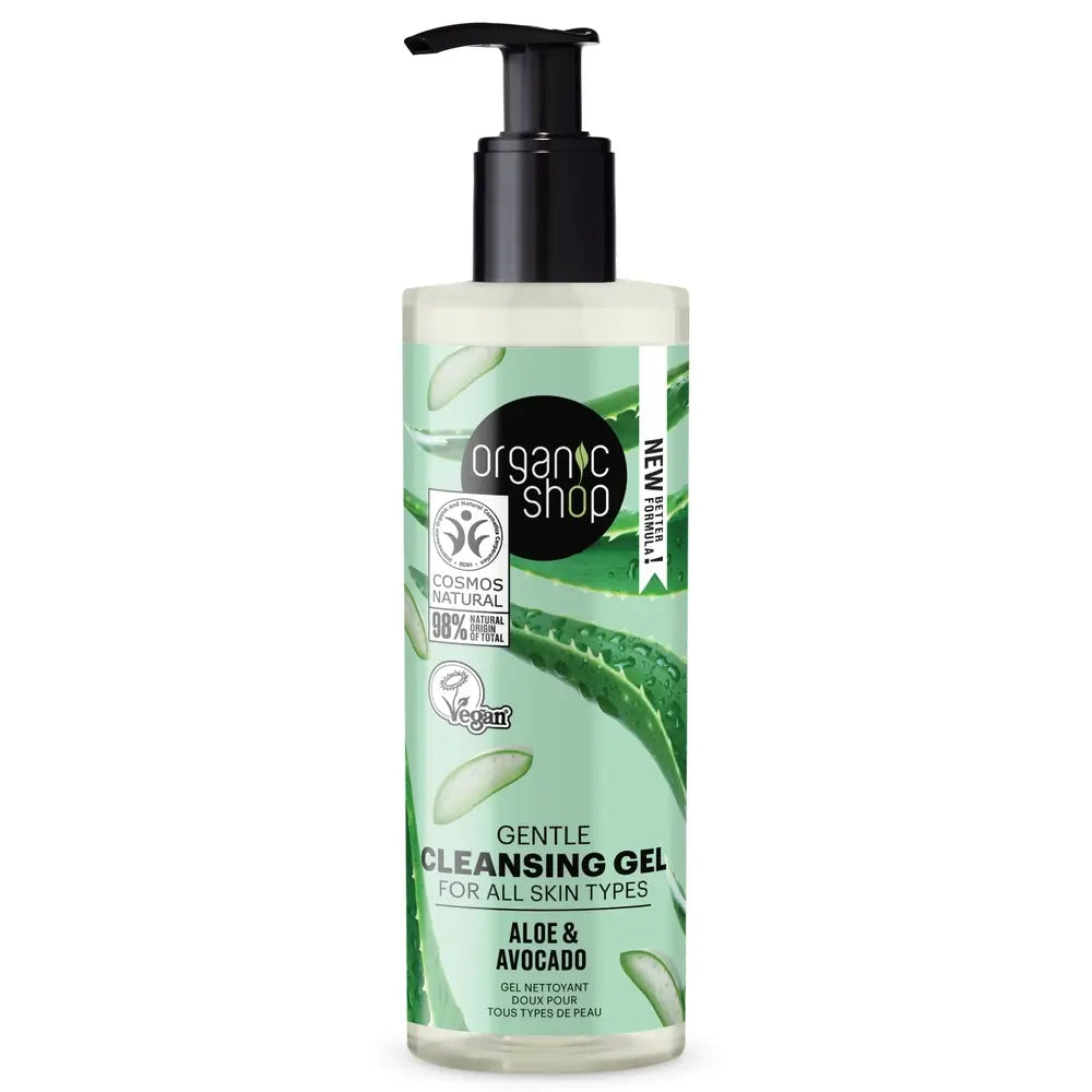 Organic Shop Gel detergente delicato per tutti i tipi di pelle Avocado e Aloe Da Organic Shop, 200 Ml