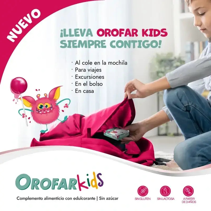 Orofar Kids Lecca-lecca al lampone senza zucchero per il prurito alla gola, 2x8 lecca-lecca