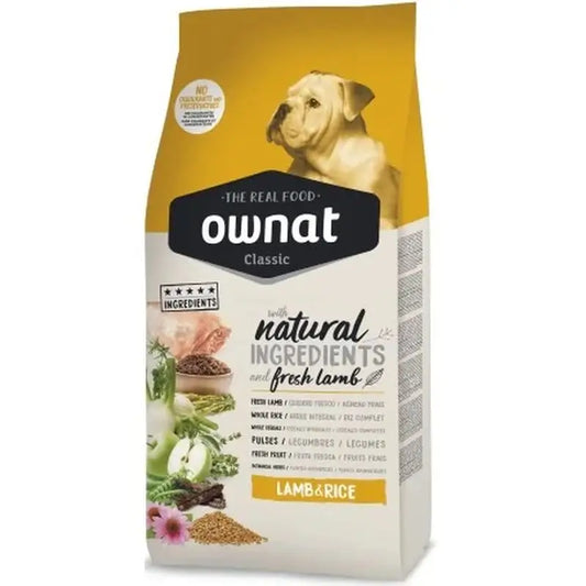 Ownat Classic Canine Adult Lamb & Rice 20 kg, cibo per cani
