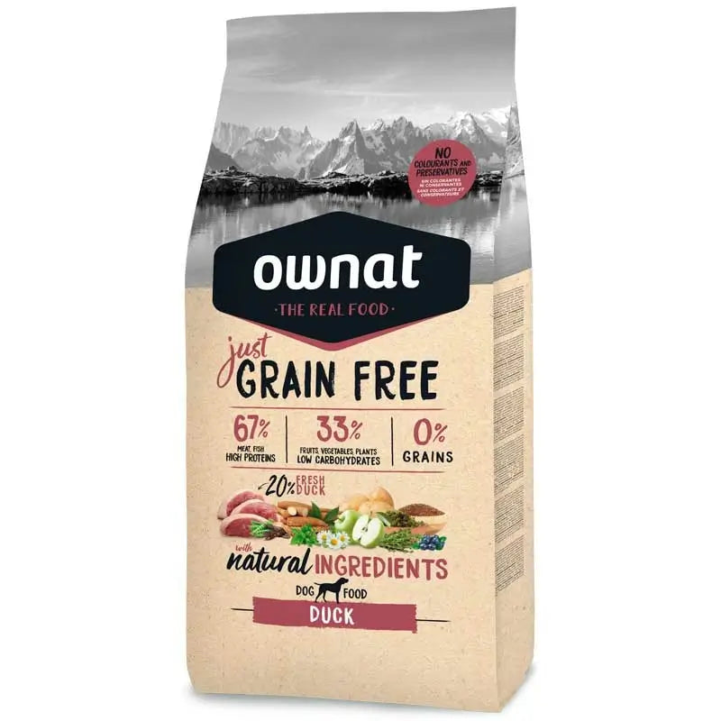 Ownat Just Canine Adult Grain Free Duck 3kg, alimento per cani