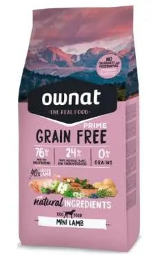 Ownat Prime Canine Adult Mini Grain Free Lamb 3kg, alimento per cani