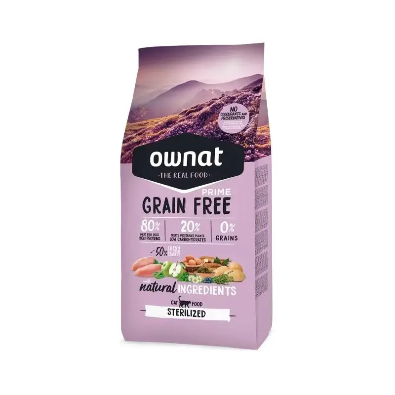 Ownat Prime Feline Adult Sterilised Grain Free 8Kg , cibo per gatti