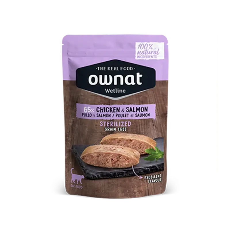 Ownat Wetline Feline Sterilized Pollo Salmone 12X85Gr