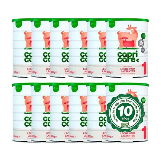Latte per lattanti Capricare 1, confezione da 12 X 800g