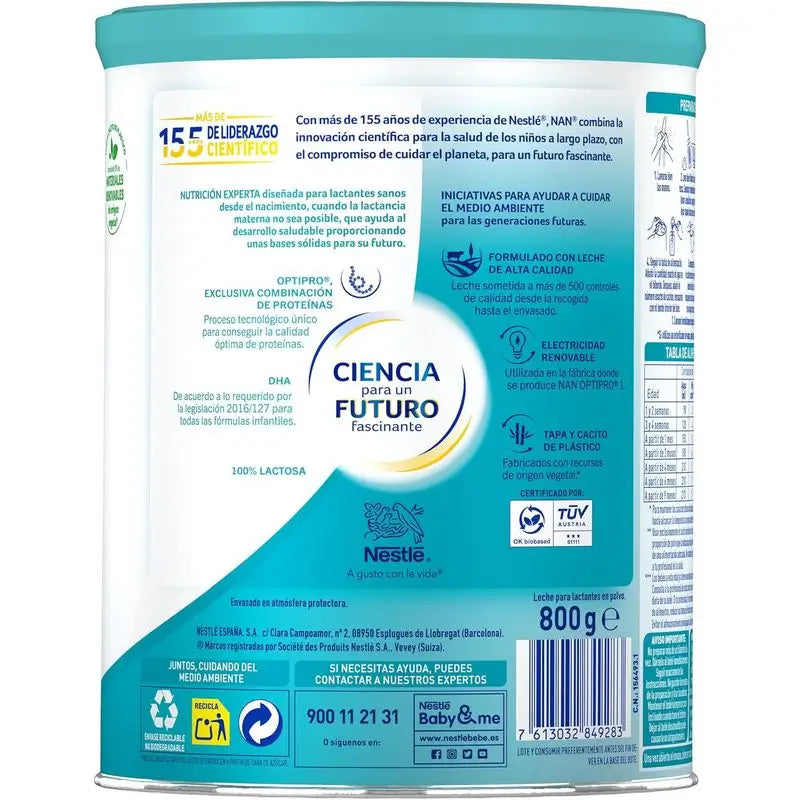 Nestlé Nan Optipro 1 Latte di avviamento, 12X800 g