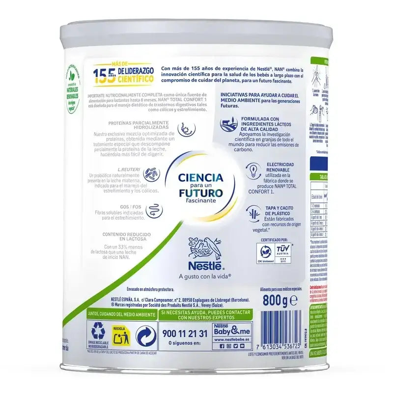 Nestlé Nan Total Comfort 1 Latte per lattanti, confezione da 12 X 800 g