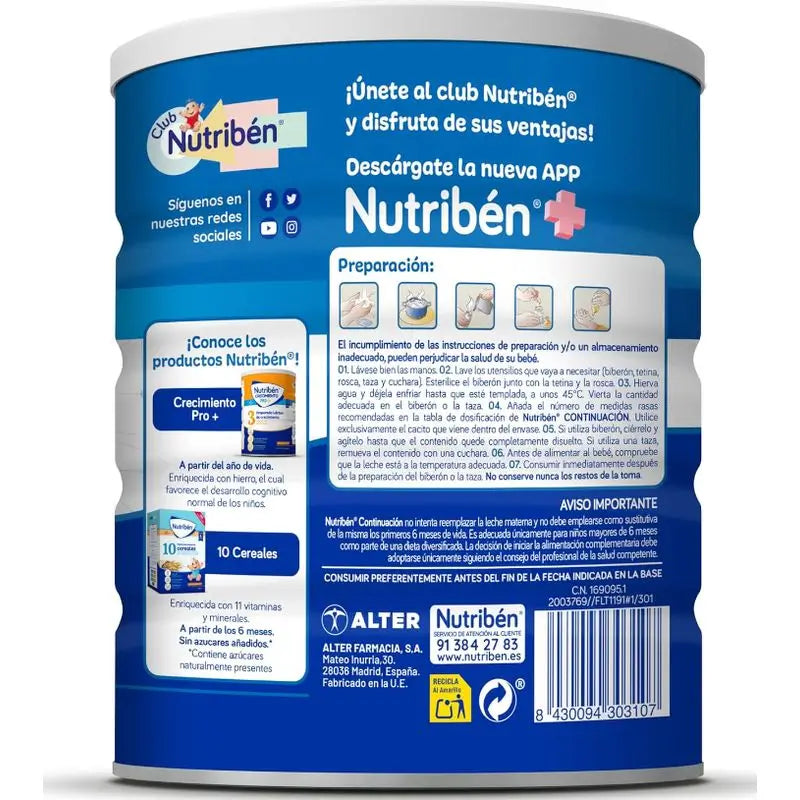 Nutribén Pro-Alfa 2 Latte di proseguimento, 12 X 800 g