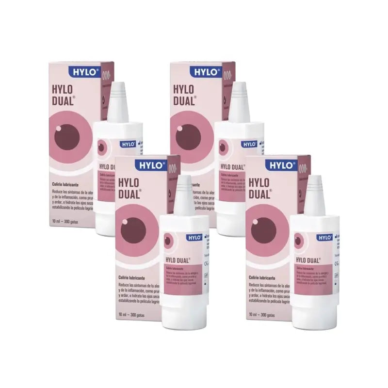 Hylo Dual Gocce Oculari 10 ml, Confezione da 4