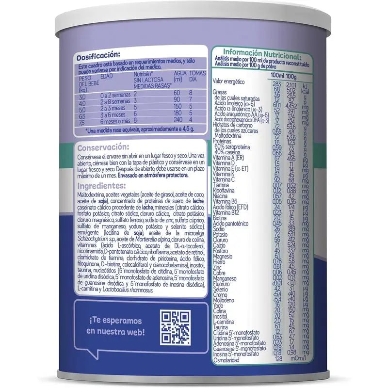 Nutribén Latte di avviamento senza lattosio , 4 X 400 grammi