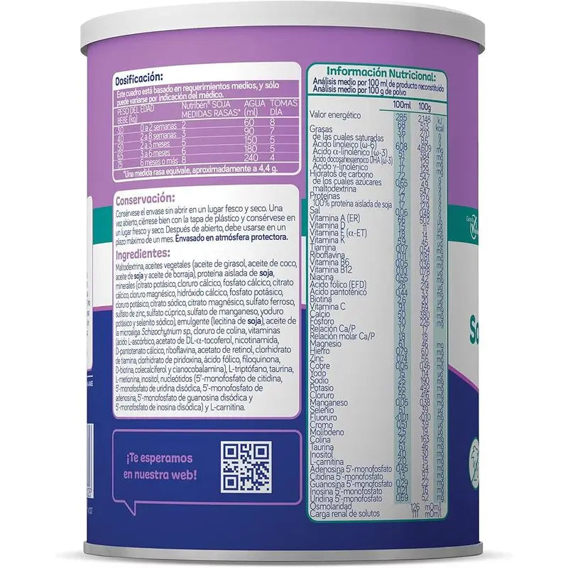 Latte idrolizzato di soia Nutribén, 4 X 400 grammi