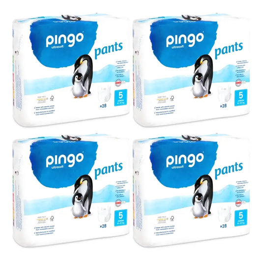 Pingo Pannolini ecologici a mutandina Taglia 5 (11-25 kg), confezione da 4 x 28 pezzi