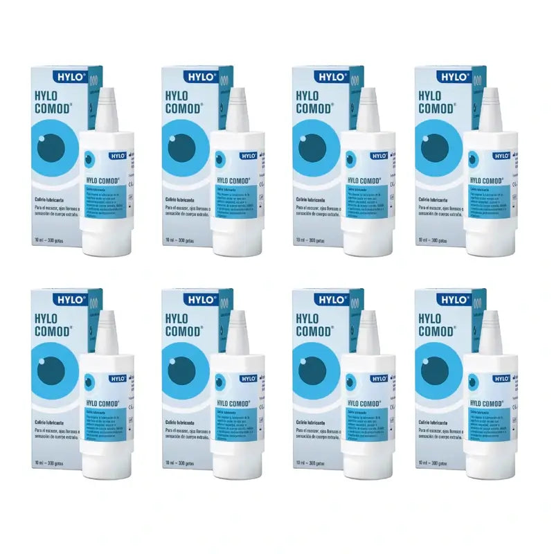 Hylo Comod Gocce Oculari 10 ml, Confezione da 8
