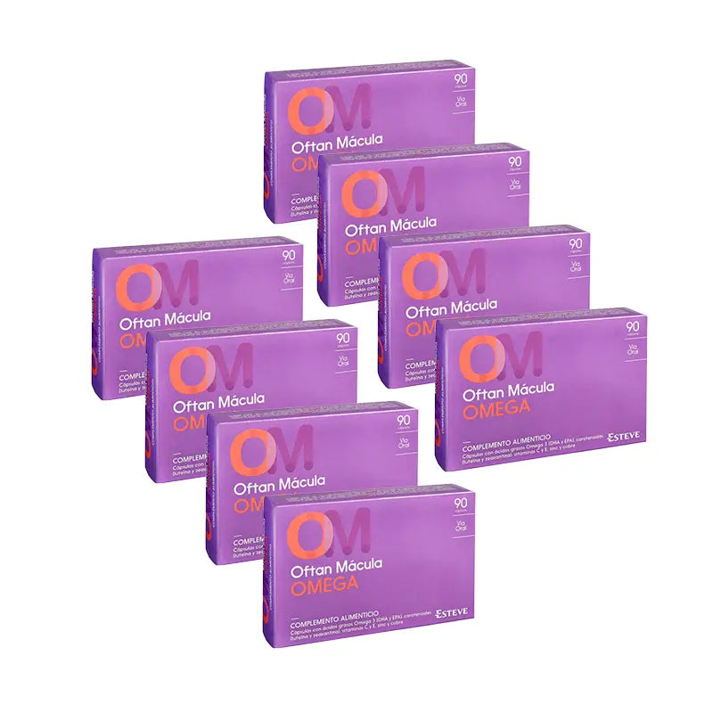 Confezione 8 Oftan Omega Macula Integratore alimentare per la salute degli occhi 90 Capsule
