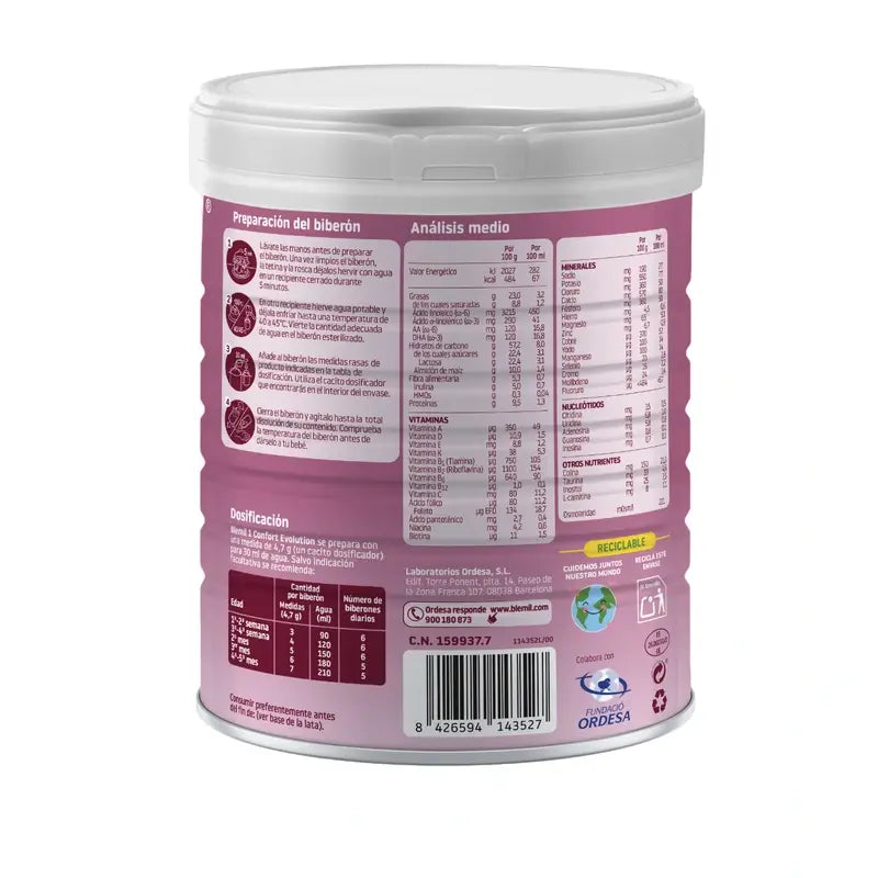 Blemil 1 Comfort Evolution, Confezione 8x800g