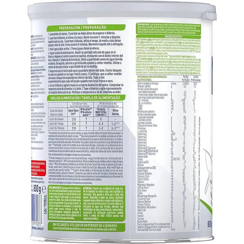 Nestlé Nan Total Comfort 2 Latte per lattanti, confezione da 8 X 800 g