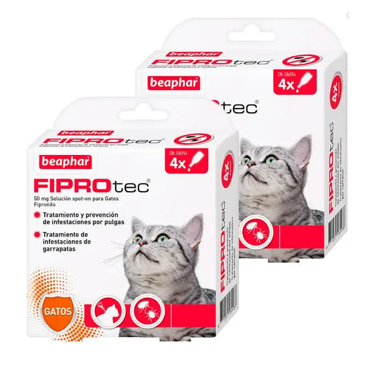Beaphar Fiprotec Spot On Gatto 4 Pip x 0,5 ml, Confezione 2 pezzi