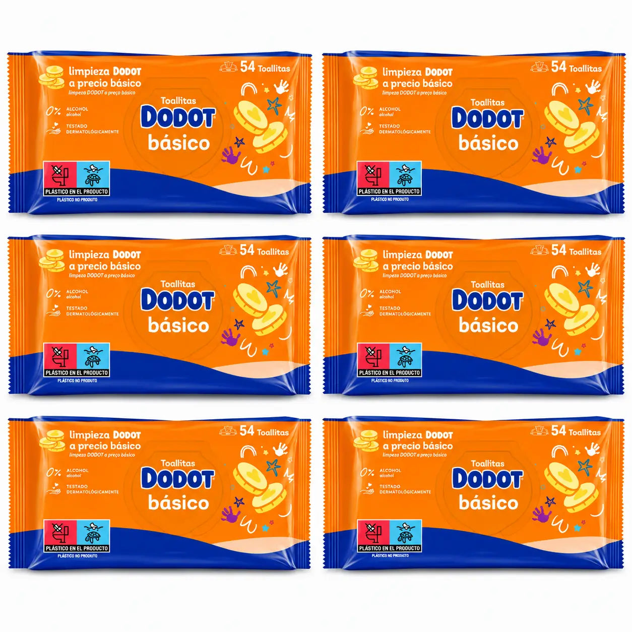Salviette Dodot Basic, 6 x 54 (324 pezzi)