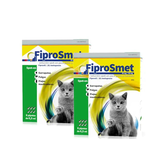 Fiprosmet Gatti e Furetti 6 pipette da 0,5 ml, confezione da 2
