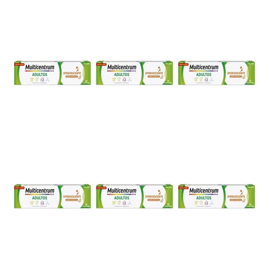Multicentrum Effervescente - Integratore alimentare multivitaminico per adulti, 6 x 20 compresse