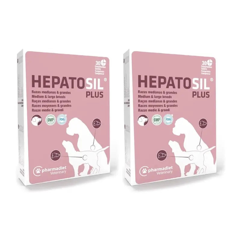 Hepatosil Plus per razze medio-grandi, confezione 2x30 compresse