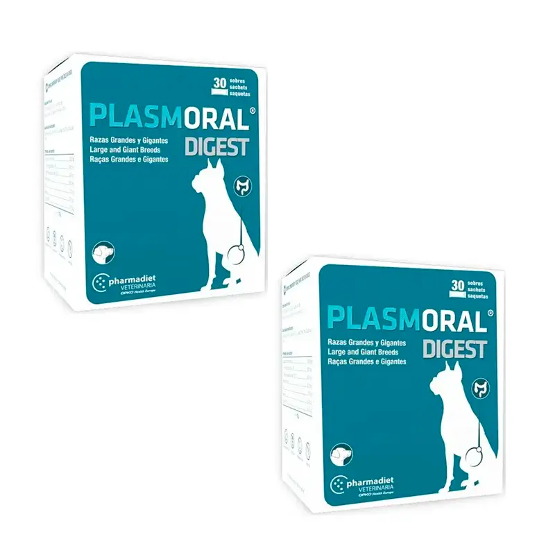 Pharmadiet Plasmoral Digest Razze grandi e giganti, Confezione 2 x 30 bustine
