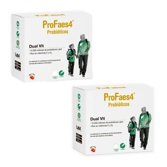 Profaes4 Confezione probiotica a doppia vitamina 2X30 bastoncini