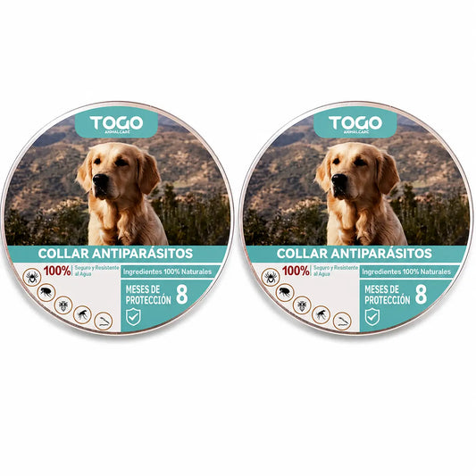 Collare repellente antiparassitario Togo per cani di tutte le taglie, confezione da 2