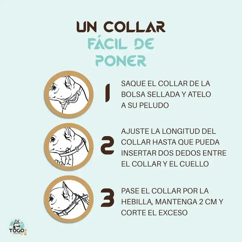 Collare repellente antiparassitario Togo per cani di tutte le taglie, confezione da 2