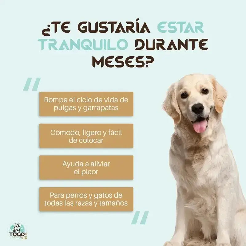 Collare repellente antiparassitario Togo per cani di tutte le taglie, confezione da 2