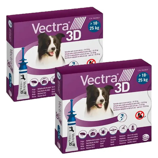 Vectra 3D Dog 10-25 kg, Confezione 2 x 3 pipette