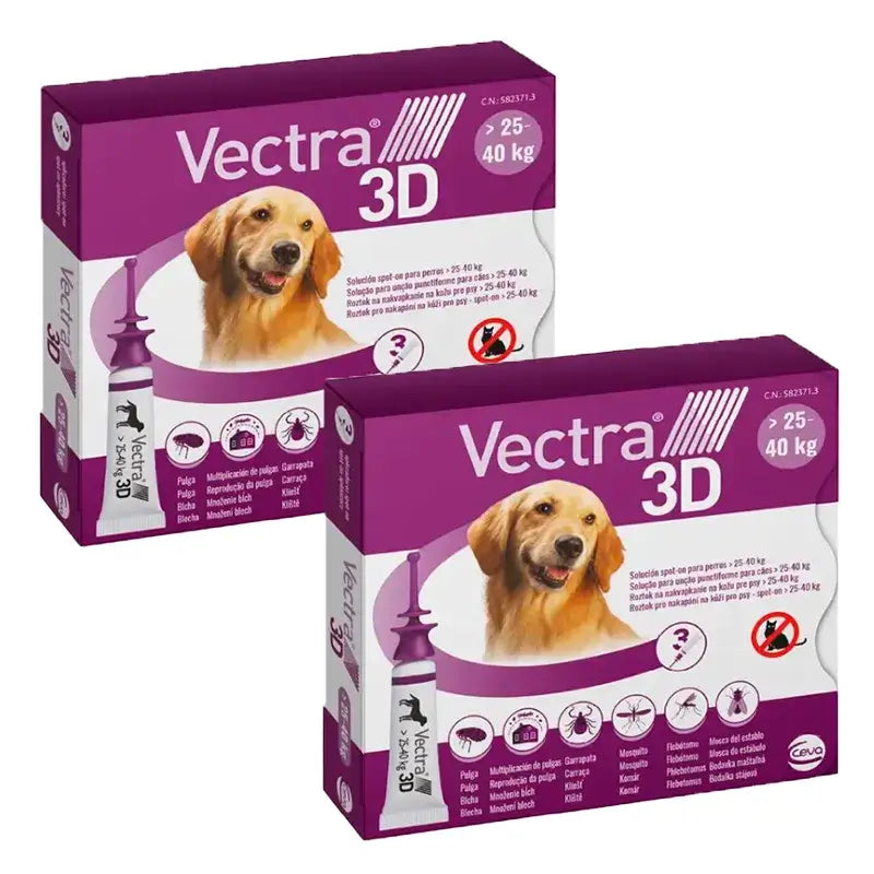 Vectra 3D Dog 25-40 kg, Confezione 2 x 3 pipette