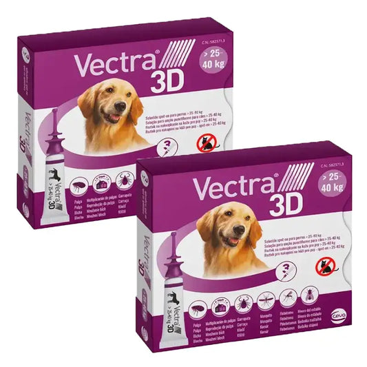 Vectra 3D Dog 25-40 kg, Confezione 2 x 3 pipette