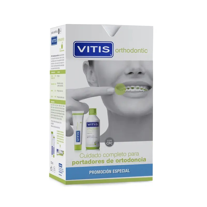 VITIS Pack Dentifricio ortodontico 100 ml + Collutorio 500 ml