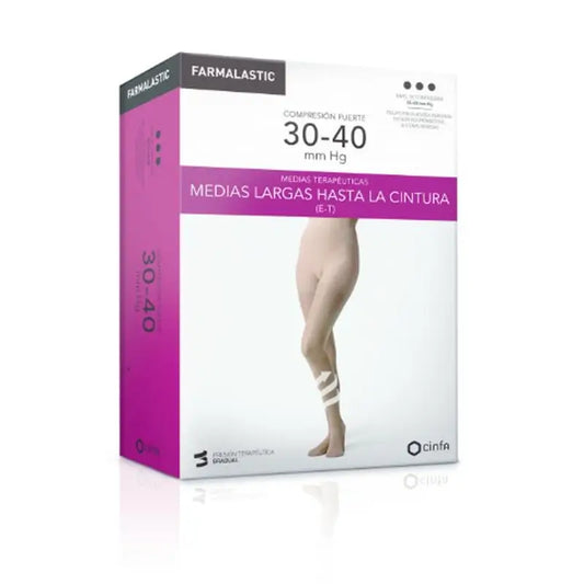 Farmalastic Collant a compressione forte Beige, taglia piccola