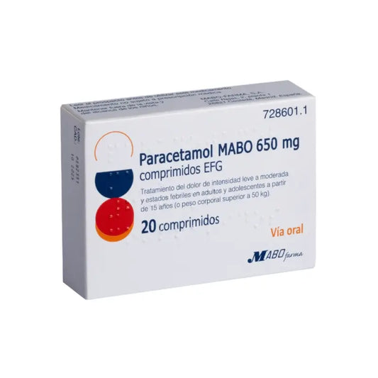 Paracetamolo Mabo 650 mg compresse Efg, 20 compresse