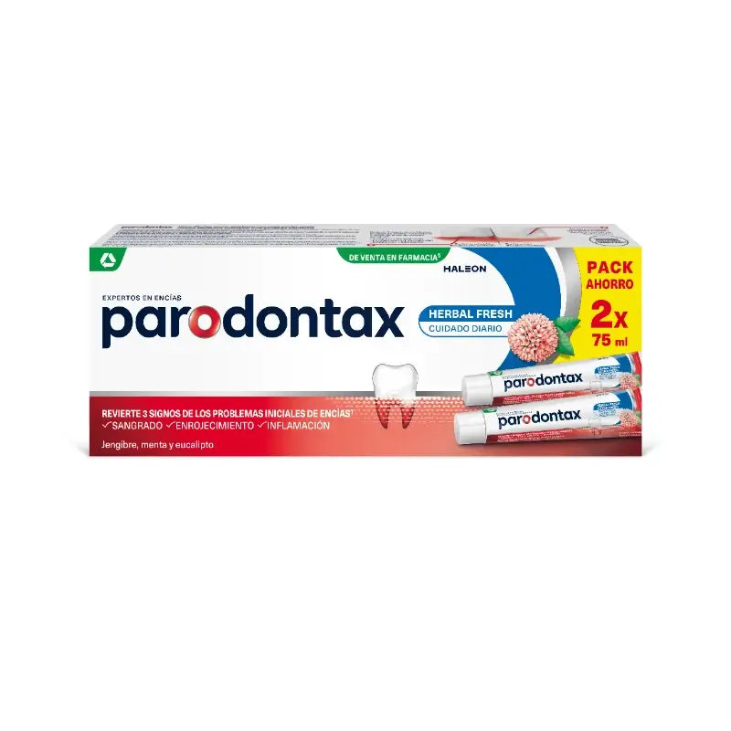 Parodontax Dentifricio fresco alle erbe per la cura delle gengive, 2x75 ml