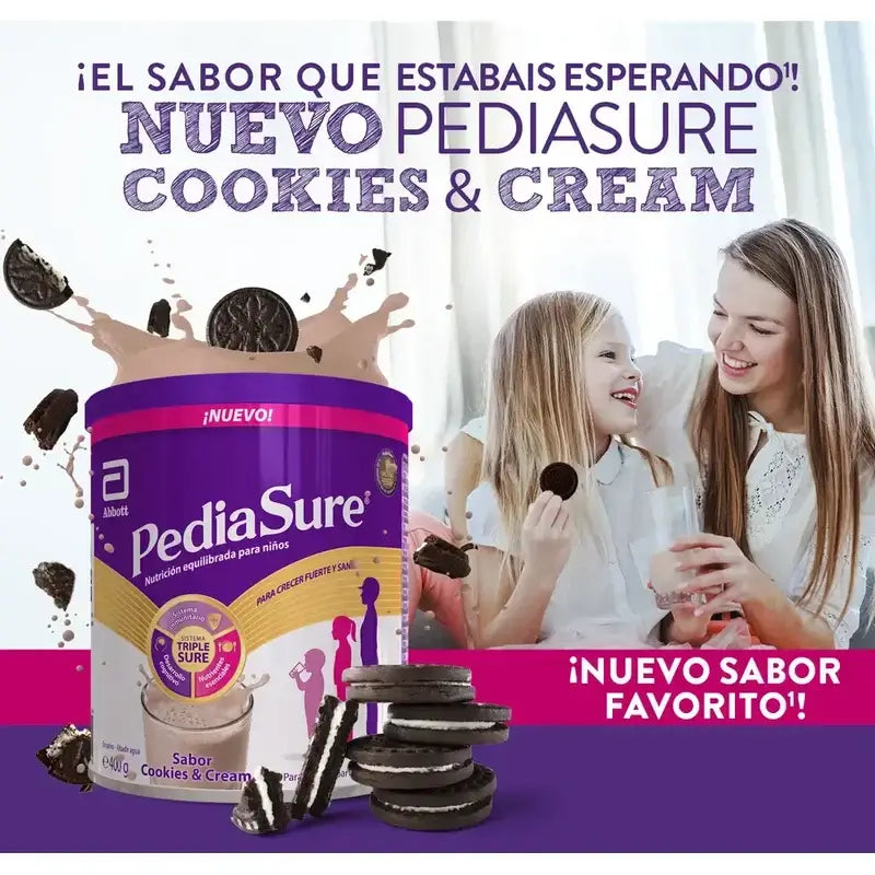 Pediasure Biscotti e Crema + Bevanda al Cioccolato Bambini, 850 gr + 4 Bottiglie Cioccolato x 220 ml
