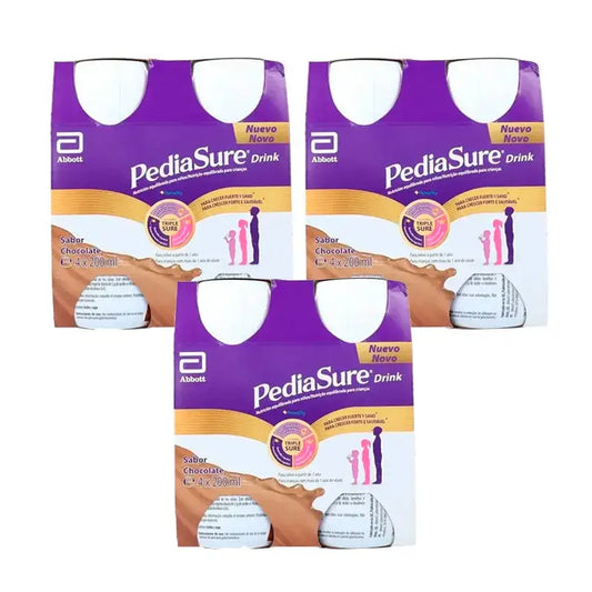 Pediasure Drink Cioccolato Bambini, 4 flaconi x 220 ml Confezione 3