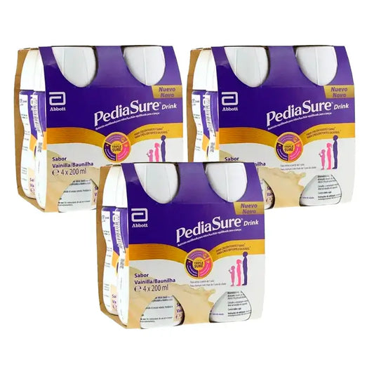 Pediasure Drink Vaniglia Bambini, 4 flaconi x 220 ml Confezione 3