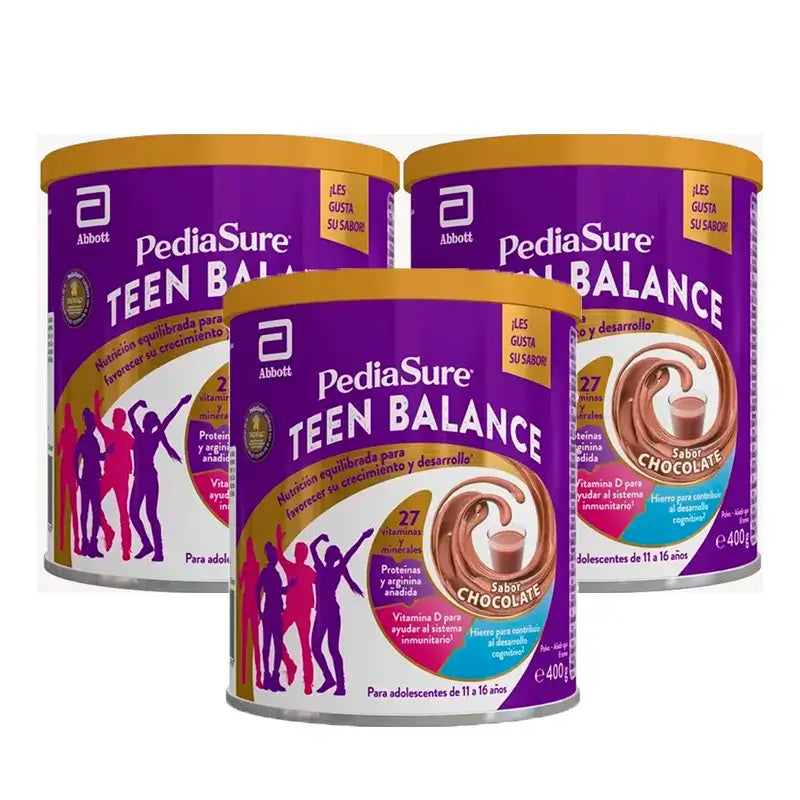 Pediasure Teen Balance Chocolate Powder Integratore alimentare per adolescenti Confezione da 3 x 400 g