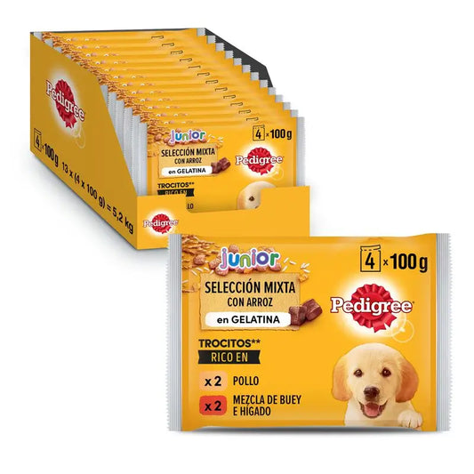 Pedigree 4Pack Junior Bustine di pollo e riso 13X4X100