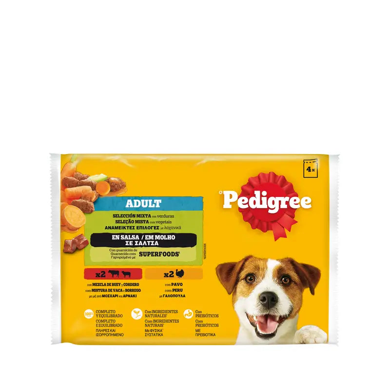 Pedigree Bustine 4Pack Paté di vitello e pollame 13X4X100Gr