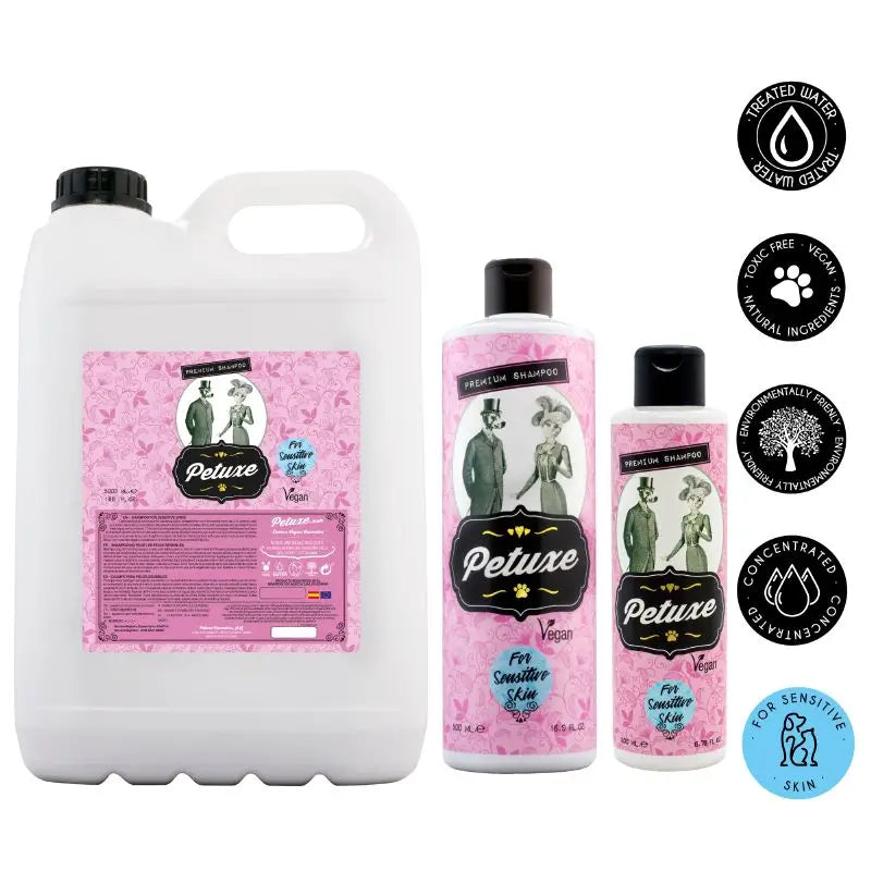 Shampoo ipoallergenico Petuxe (pelle sensibile). Zero%: Sale, Solfati, Siliconi,... 5000 Ml