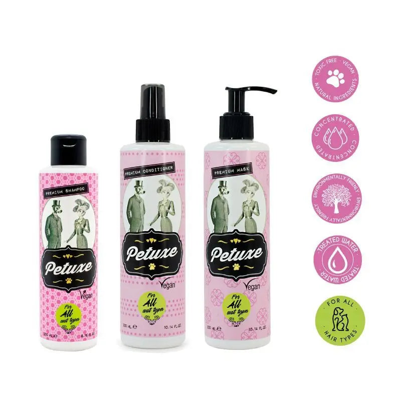 Petuxe Confezione per tutte le razze (Shampoo + Maschera + Balsamo)