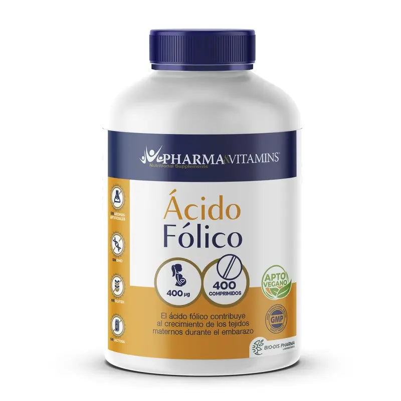 Pharma & Vitamins Acido folico 400 Mcg 400 Compresse Vegane