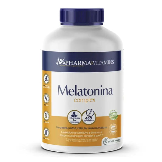 Pharma & Vitamins Melatonina 1 Mg Complex (adatto ai vegani) , 450 compresse