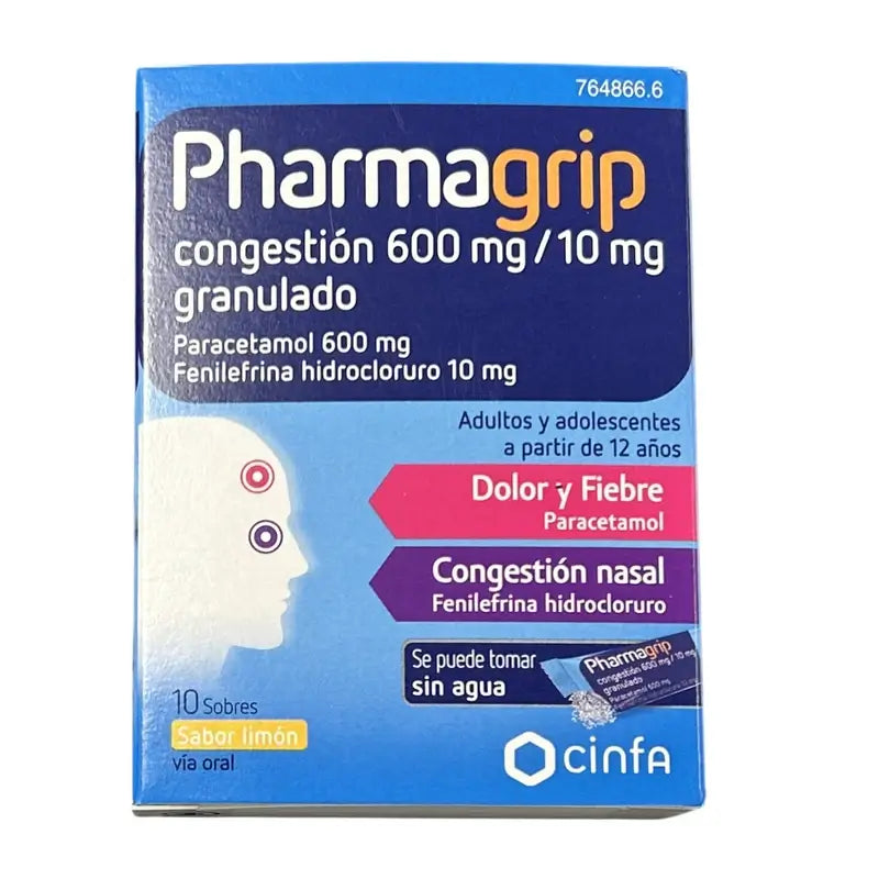 Pharmagrip Congestione 600/10 Mg, 10 bustine granulari