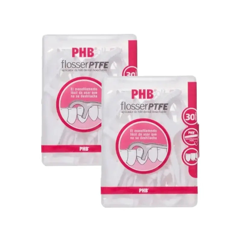 Applicatore di filo interdentale monouso Phb Flosser Ptfe, 2X30 unità