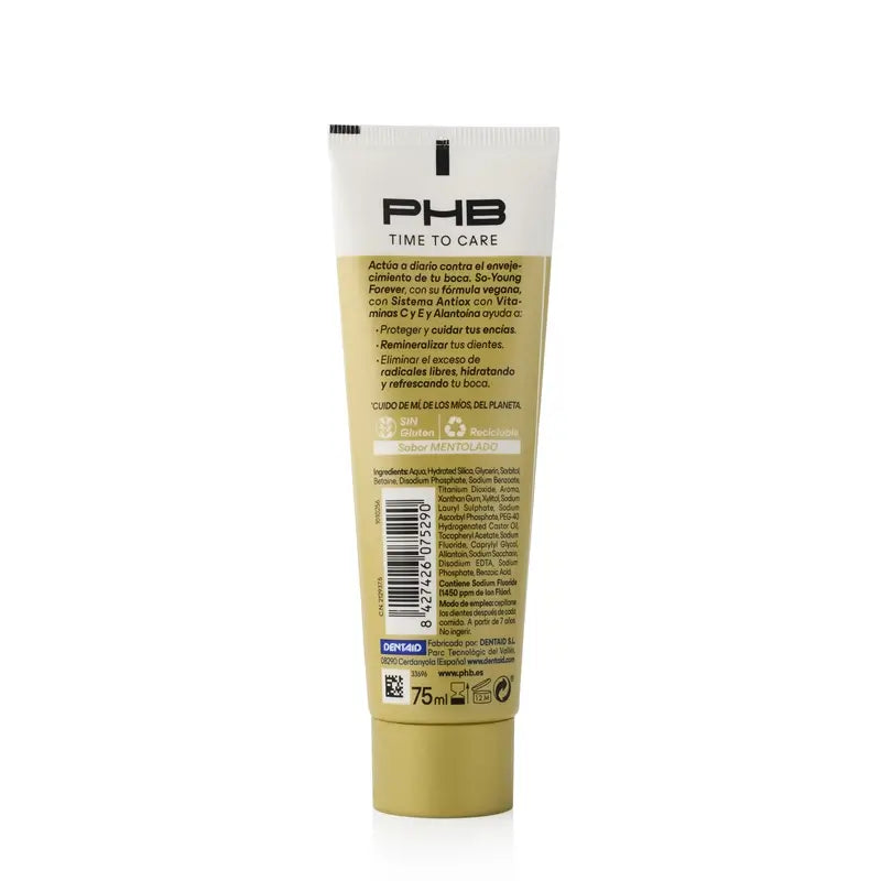 Phb Time To Care So Young Forever Dentifricio Anti-Cavità, 75 ml