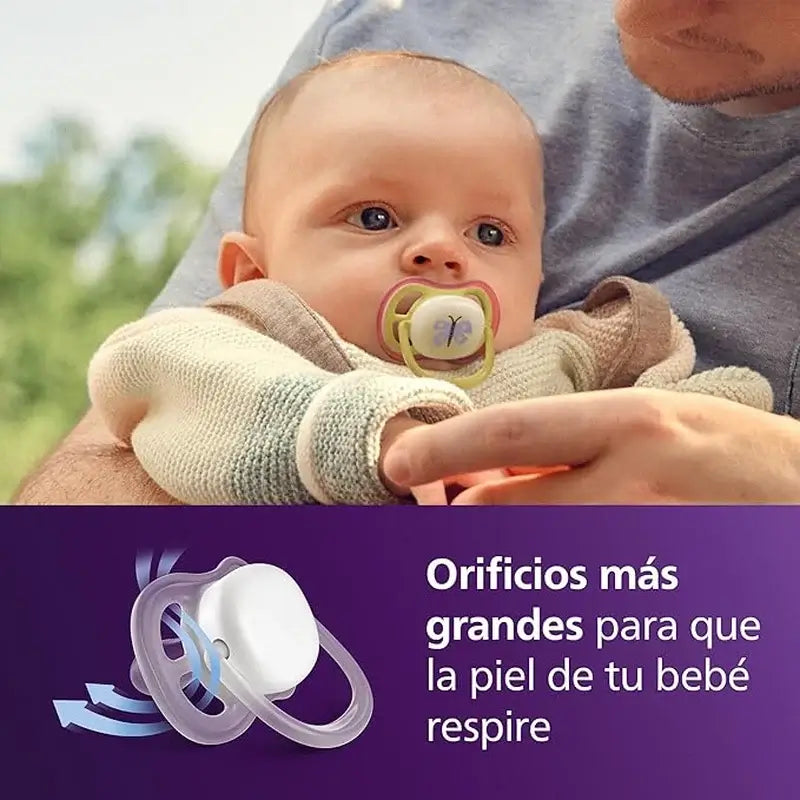 Philips Avent 2 ultra air succhietti notturni 0-6m bambina
